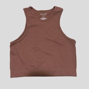 pacsun ribbed crop top in burgundy/maroon